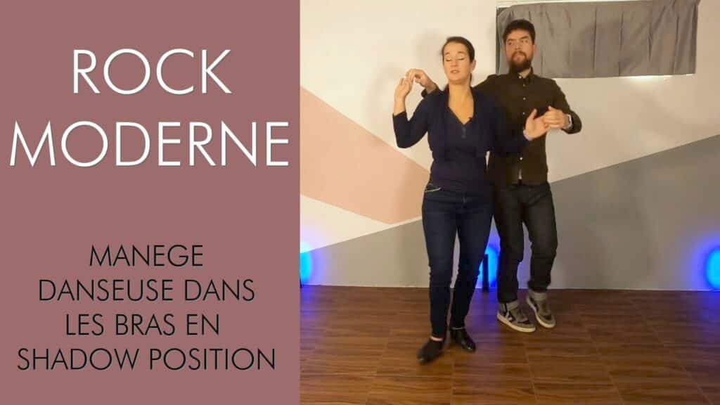 Rock moderne : manège danseuse dans les bras en shadow position